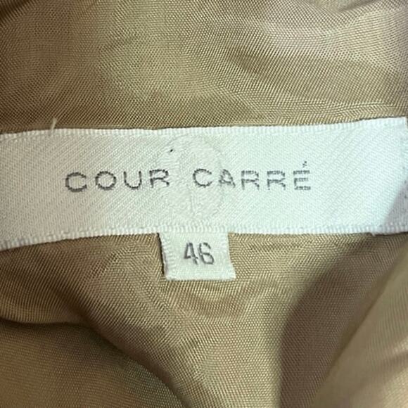 Cour Carre Women's Brown Mock Neck Sleeveless Belted A Line Flare Dress Size 46 - Picture 3 of 4